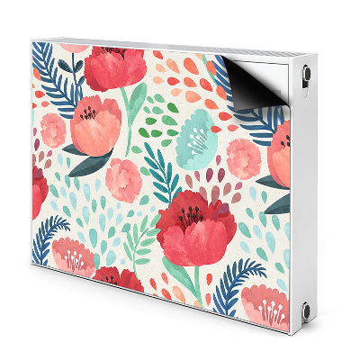 Dekoračný magnet na radiátor Kvetinový akvarelový vzor s listami