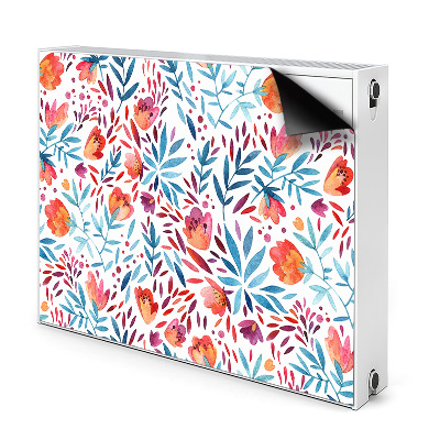 Dekoračný magnetický kryt na radiátor Akvarelové kvetinové lístky a kvety