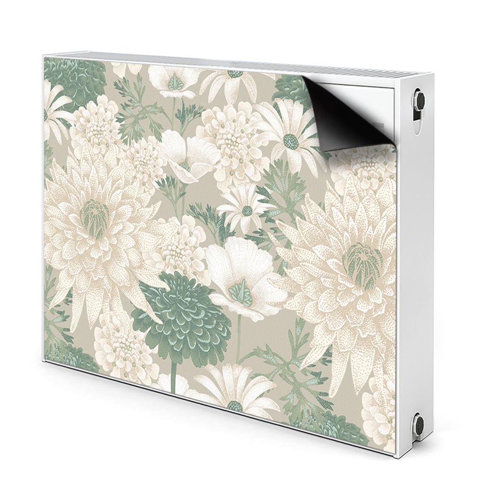 Dekoračný magnet na radiátor Kvetinový vzor s chryzantémami a listami