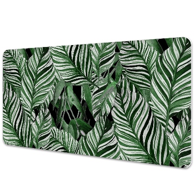 Veľká podložka na stôl Tropické listy s pruhovaným vzorom.