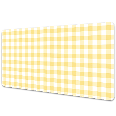 Veľká podložka na stôl Žltá geometrická kontrola