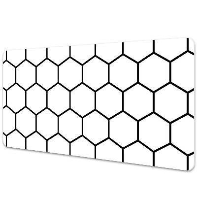 Veľká podložka na stôl Čiernobiele šesťuholníky