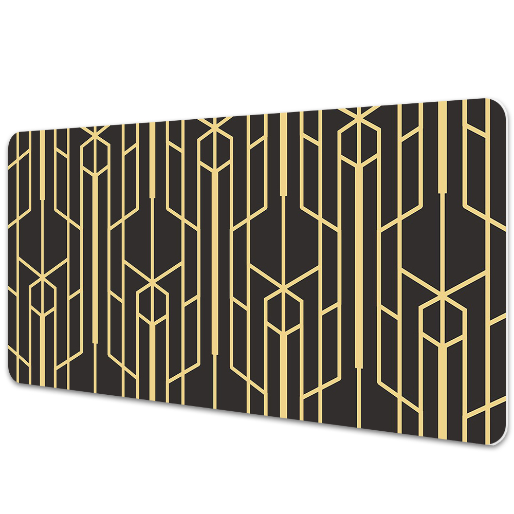 Veľká podložka na stôl Žlté geometrické línie