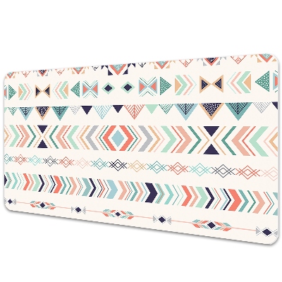 Veľká podložka na stôl Farebné geometrické šípky a diamanty.