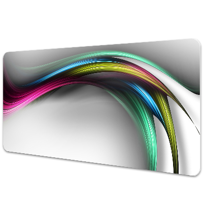 Veľká podložka na stôl Farebné vlny na bielom pozadí.