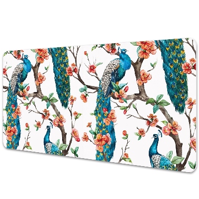 Podložka na písací stôl Tropické pávy a kvety