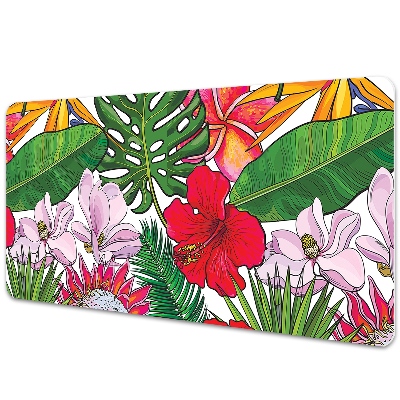 Podložka na stôl Tropické kvety a lístie.