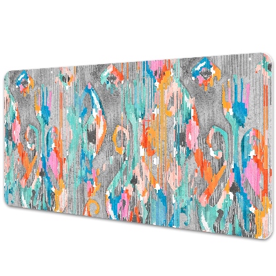 Podložka na písací stôl Abstraktné farebné pruhy a tvary.