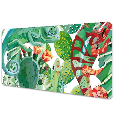 Veľká podložka na stôl Zelení chameleóni