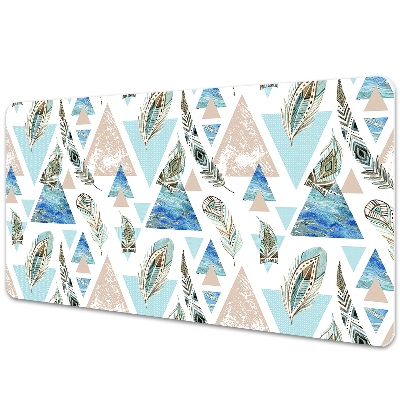 Veľká podložka na stôl Geometrické trojuholníky a perie