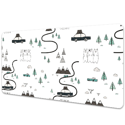 Veľká podložka na stôl Auto bordovej farby