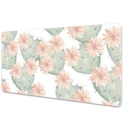 Podložka na písací stôl Kaktusové kvety v pastelových tónoch.