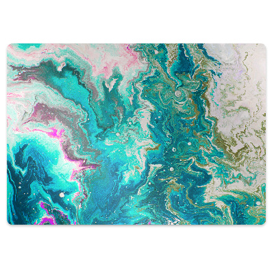 Podložka pod stoličku na kolieskach Zelená abstrakcia