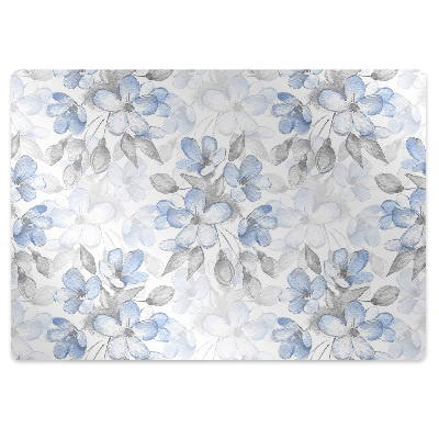 Podložka pod stoličku Akvarelové modro-sivé kvety,