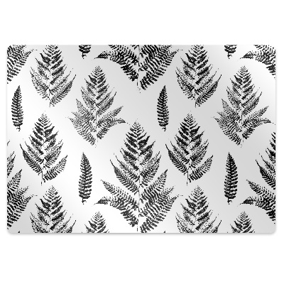 Podložka pod stoličku Čiernobiele papraďové listy,