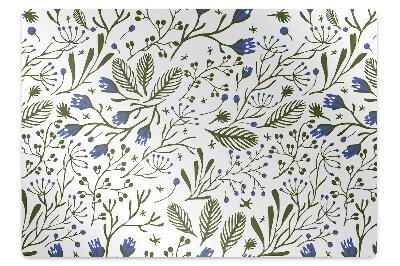 Ochranná podložka pod stoličku Kvetinový vzor s modrými akcentmi,