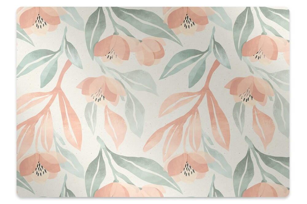 Podložka pod stoličku Pastelové kvetinové listové vzory,