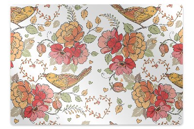 Podložka pod stoličku na kolieskach Ozdobné vtáky