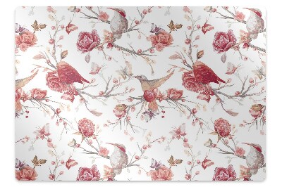 Ochranná podložka pod stoličku Červené vtáky