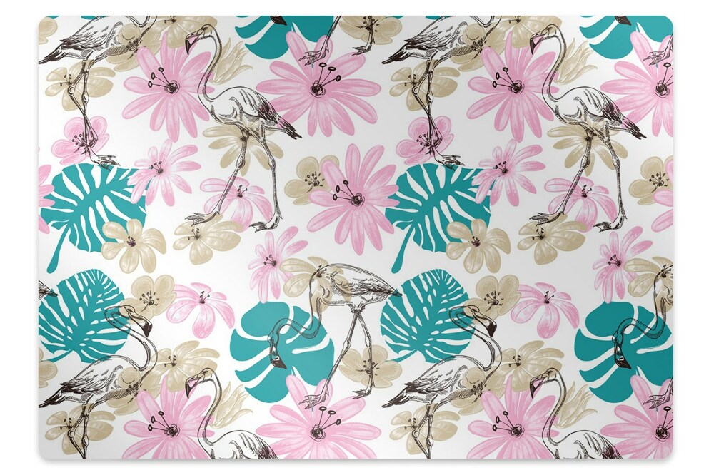 Podložka pod stoličku na podlahu Maľované plameniaky