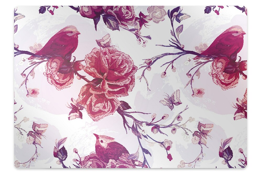 Podložka pod stoličku na podlahu Fialové vtáky