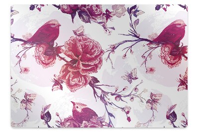 Podložka pod stoličku na podlahu Fialové vtáky