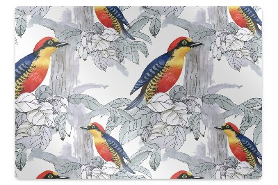 Podložka pod stoličku Farebné vtáky na konároch,