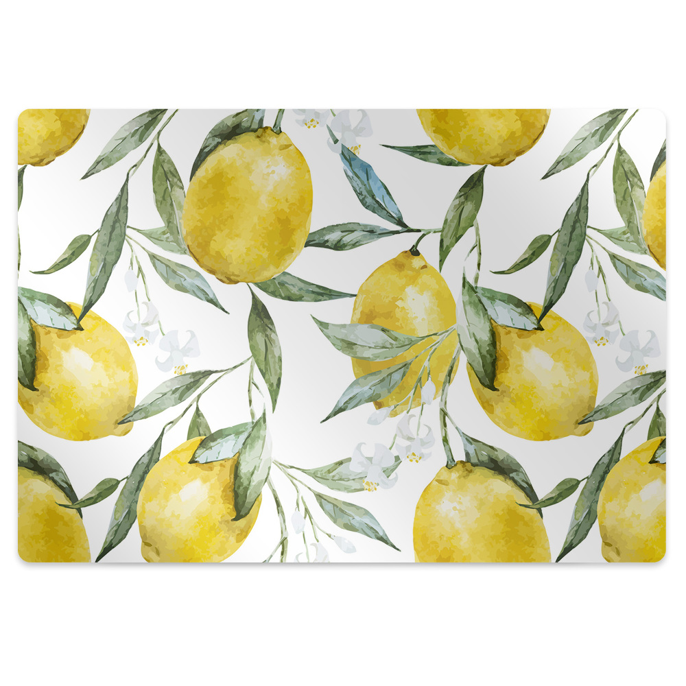 Podložka pod stoličku na kolieskach Maľované citróny