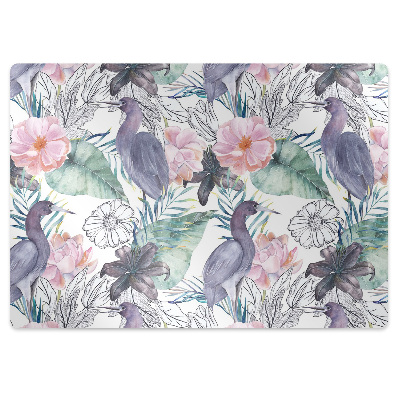 Podložka pod stoličku na podlahu Tropické vtáky