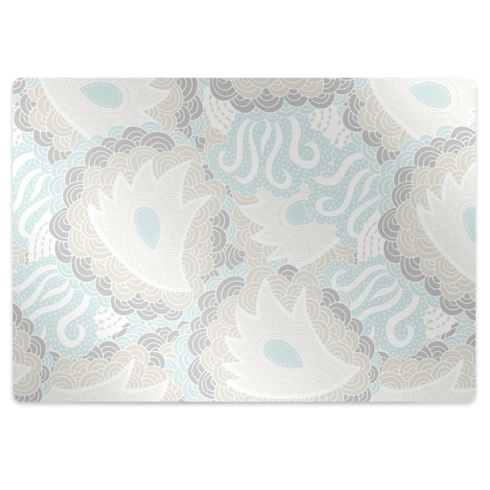 Ochranná podložka pod stoličku Abstraktné pastelové vlnky a kvety,