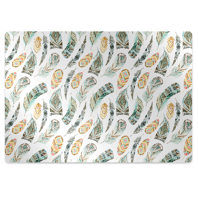 Podložka pod stoličku Farebné geometrické pierkové vzory,