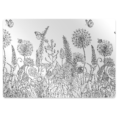 Podložka pod stoličku na podlahu Kvetinový náčrt