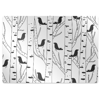 Ochranná podložka pod stoličku Vtáky a stromy