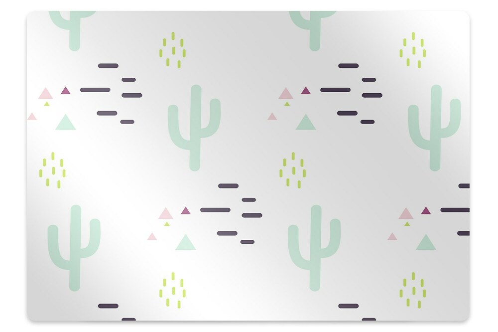 Podložka pod stoličku Kaktusy a geometrické tvary,