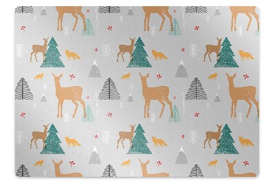 Ochranná podložka pod stoličku Jelene a líšky v lese,