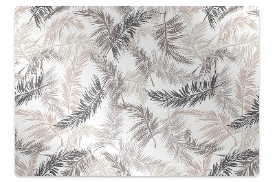 Podložka pod stoličku na kolieskach Tropické listy v jemných odtieňoch,