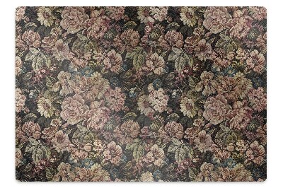 Podložka pod stoličku na kolieskach Tkané kvety