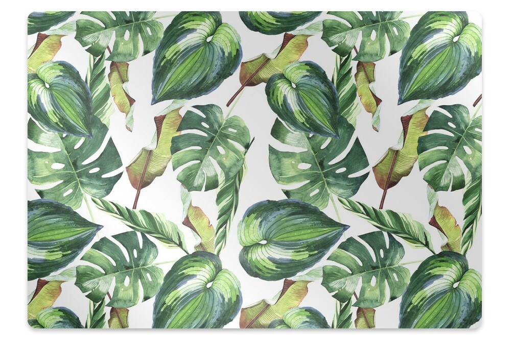 Ochranná podložka pod stoličku Tropické listy monstera a banánovníka,