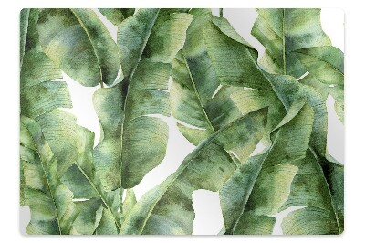 Podložka pod stoličku na kolieskach Banánové listy na bielom pozadí,