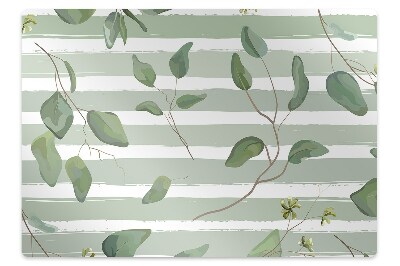 Podložka pod stoličku Listy na pruhovanom pozadí