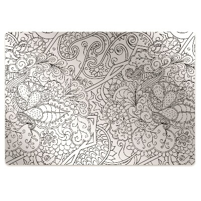 Podložka pod stoličku Kvetinová mandala s abstraktnými prvkami,