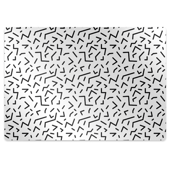 Podložka pod stoličku na kolieskach Čiernobiele geometrické čmáranice,