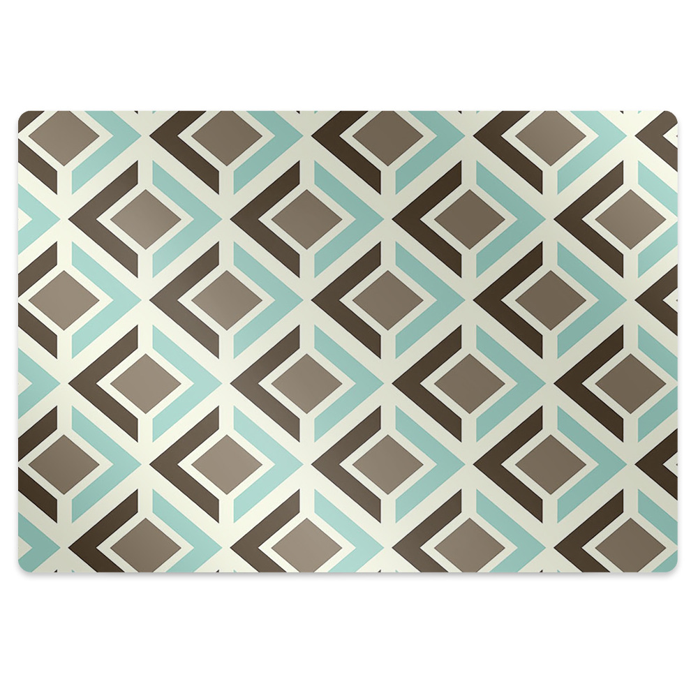 Podložka pod stoličku na kolieskach Geometrický vzor s kosoštvorcami,