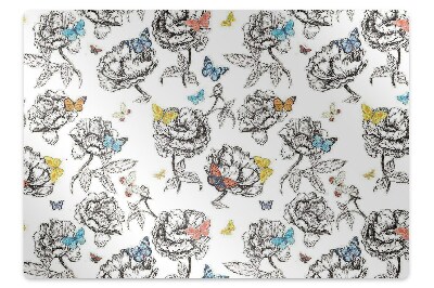 Podložka pod stoličku na podlahu Motýle