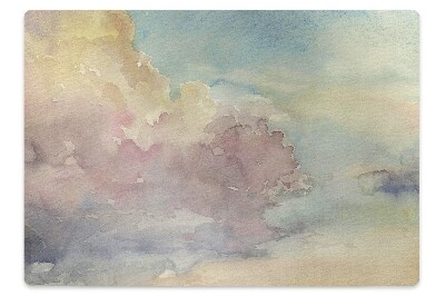 Podložka pod stoličku Akvarel pastelové oblaky na oblohe,