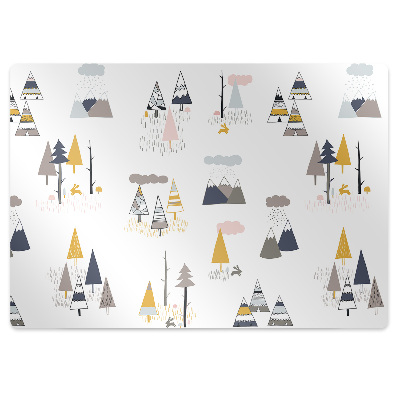 Podložka pod stoličku na podlahu Kreslené stromy
