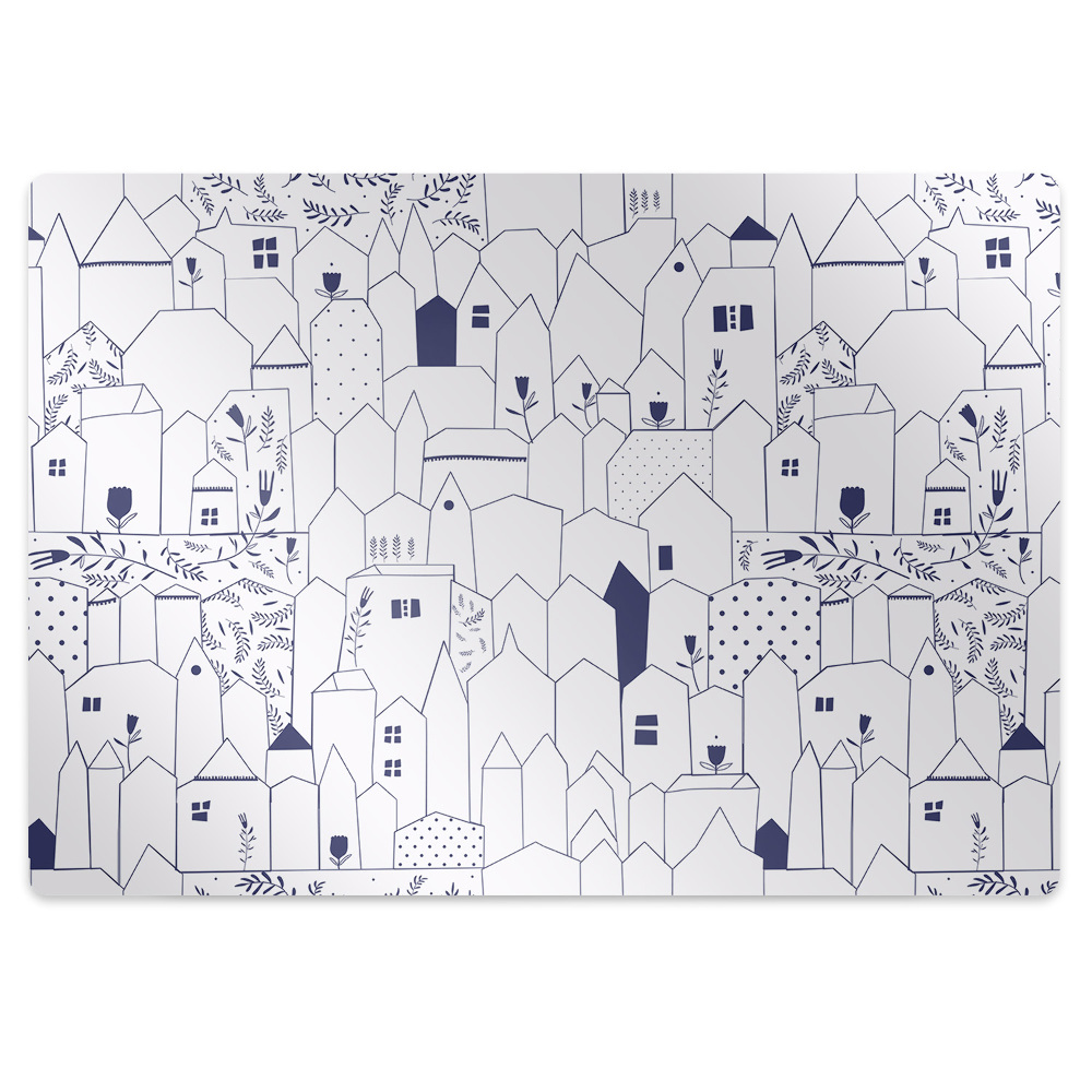 Podložka pod stoličku na kolieskach Nakreslené mesto