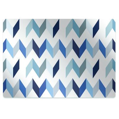Podložka pod stoličku na podlahu Chevronový vzor modrých šípok,