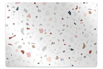 Podložka pod stoličku na kolieskach Terazzo s jemnými farebnými škvrnami,