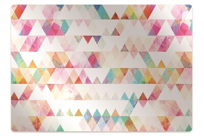 Podložka pod stoličku na kolieskach Farebné geometrické trojuholníkové vzory,